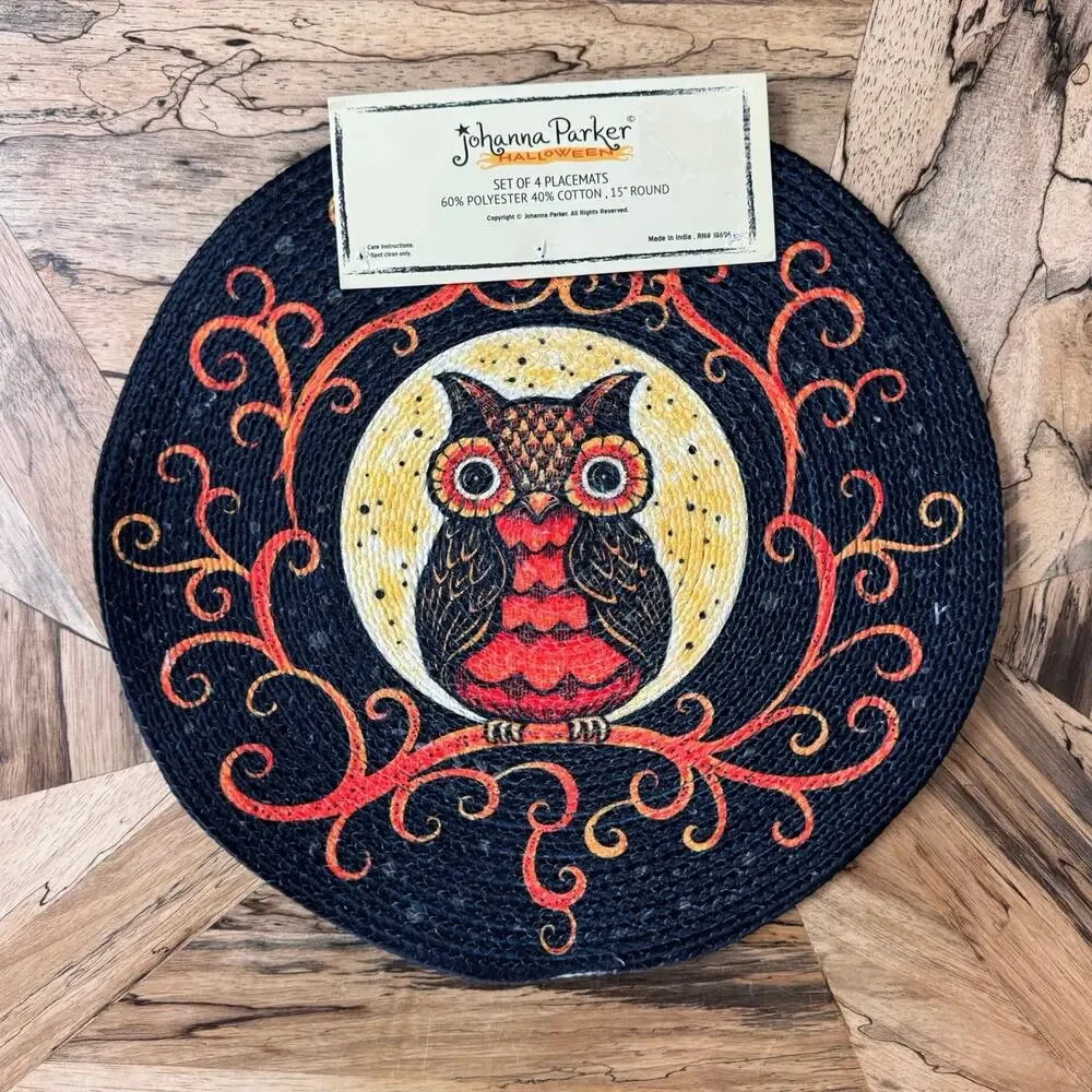 Johanna Parker Halloween Placemats Set of 4 Round 15